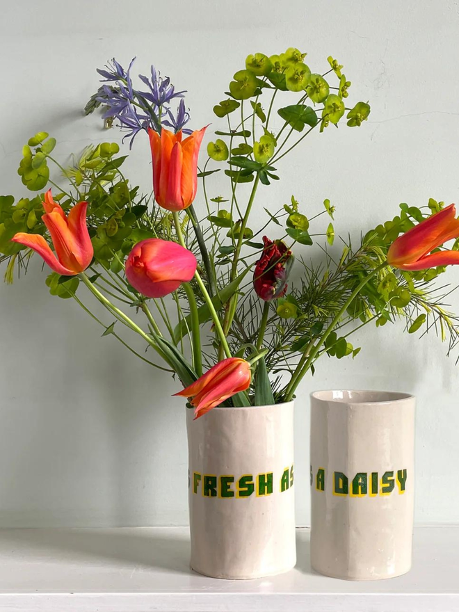 As Fresh As A Daisy Stoneware Vase
