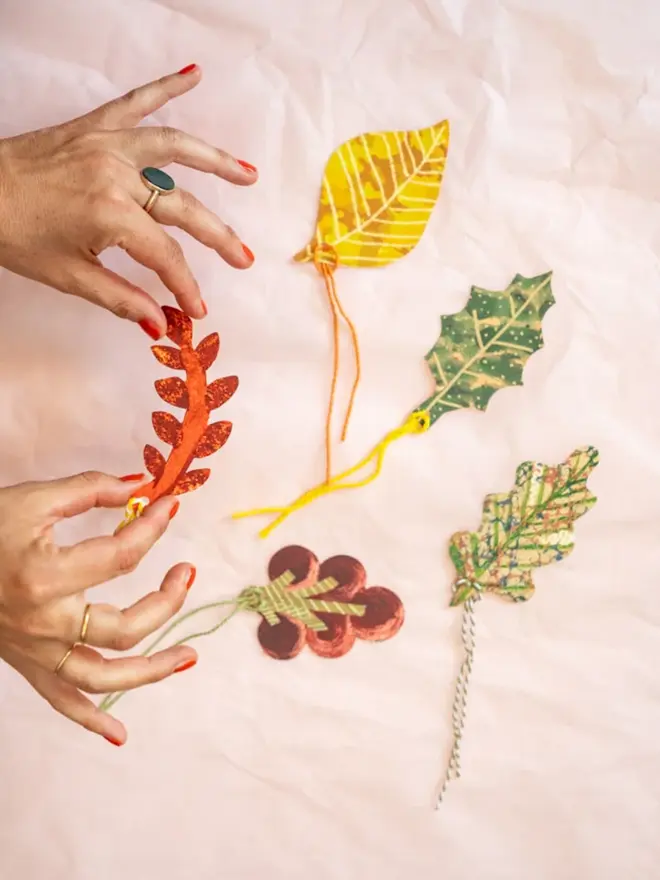 leaf shaped gift tags