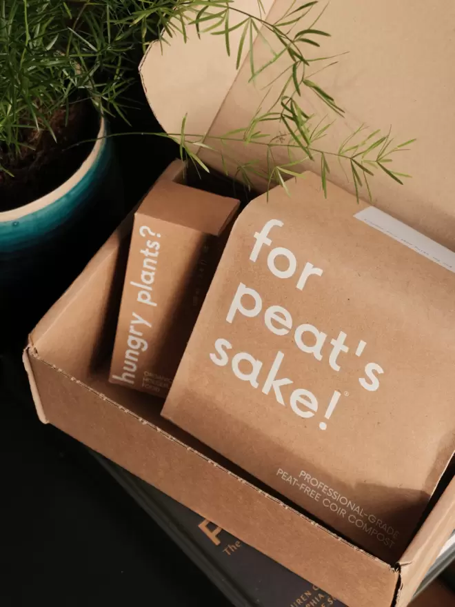 for peat's sake! peat-free coir compost with hungry plants? organic houseplant fertiliser