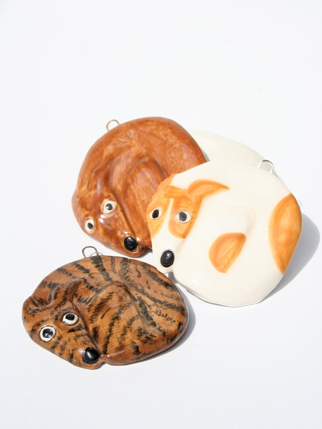 lurcher whippet greyhound longdog ceramic decoration dog cute handmade pottery dog ornament