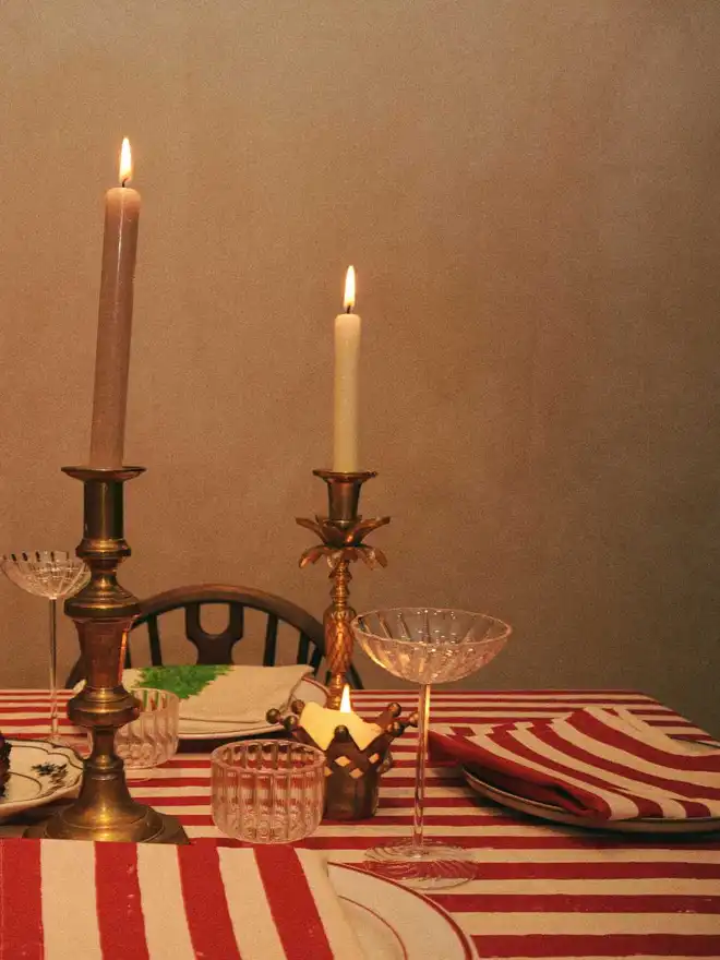 Christmas Red Stripe Tablecloth