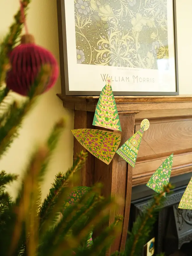 Midcentury Trees Sewn Garland (Set Of 6)