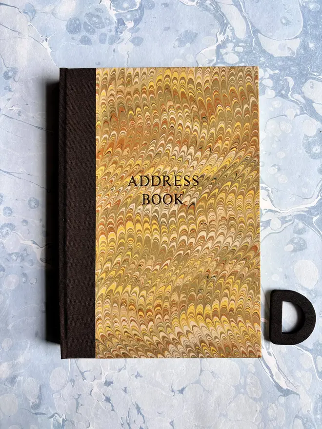 Hand Marbled Address Book Pattern D