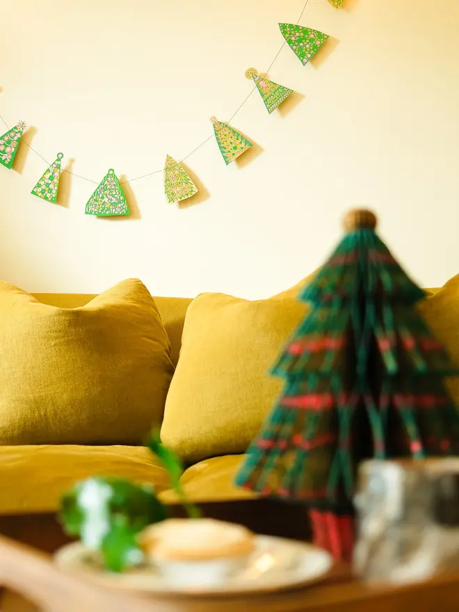 Midcentury Trees Sewn Garland (Set Of 6)