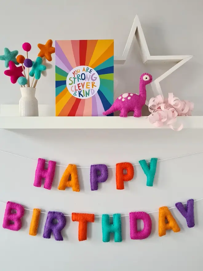 Felt Wool Happy Birthday Garland