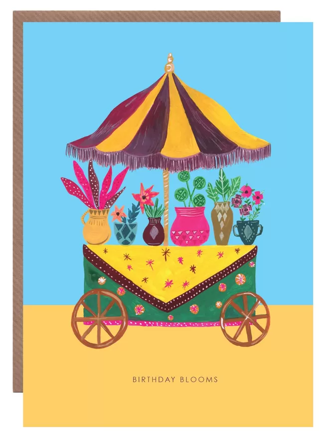 Flower Cart Birthday Card