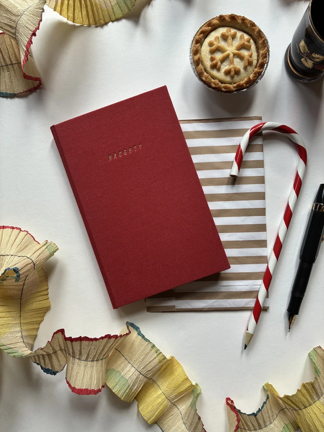 Keep Collect limited edition handmade double fronted linen covered Christmas notebook