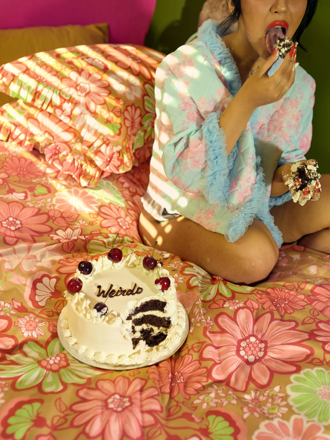 Gladys Duvet Cover. A flower patterned, vibrantly coloured duvet cover.