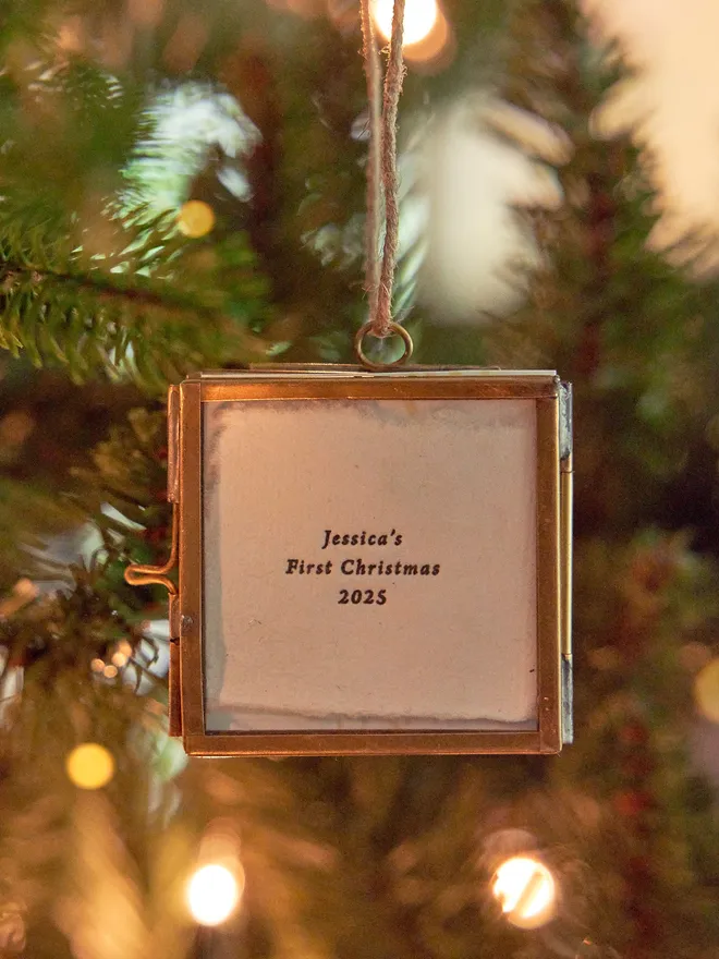 Personalised first Christmas hanging tree decoration
