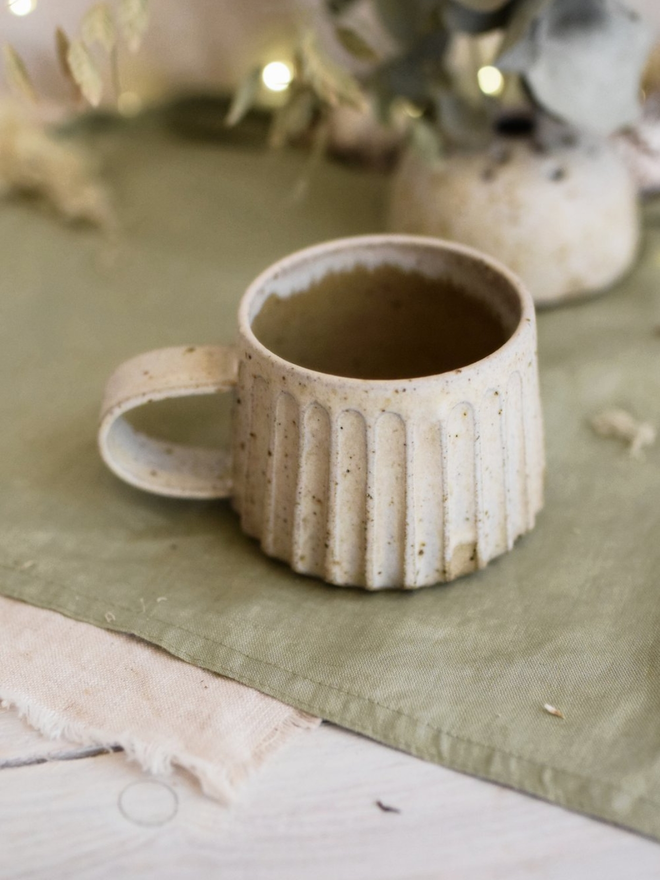 stoneware ridged mug