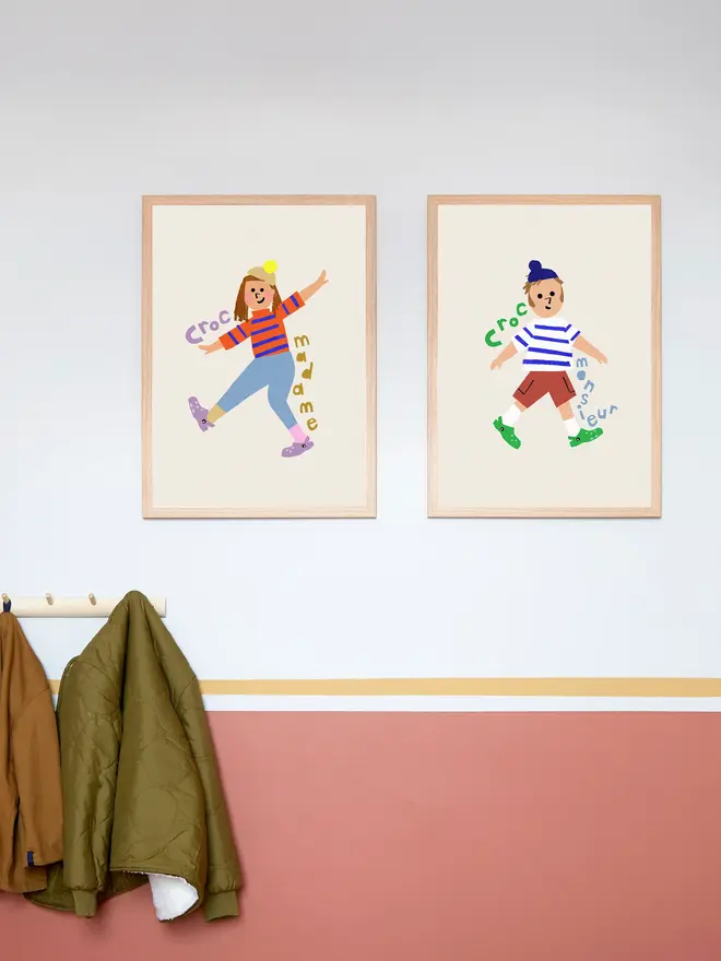 Croc Madame and Croc Monsier prints