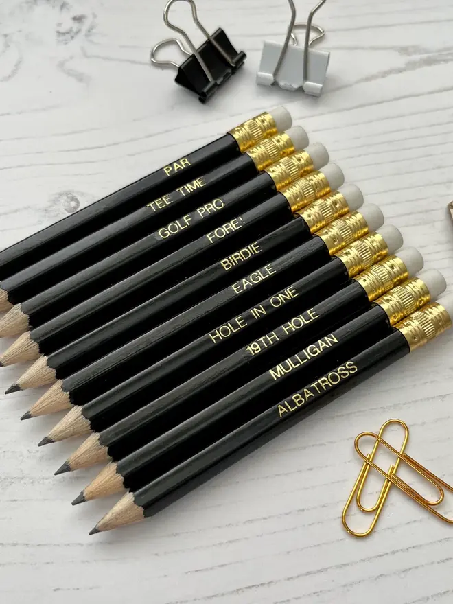 Golf Inspired Pencils (Set Of 10)
