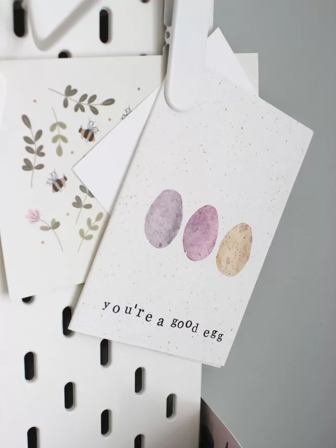 'You're A Good Egg' Card on peg board