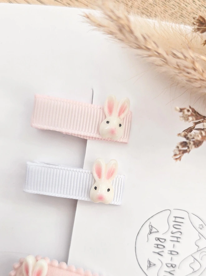 Easter bunny mini baby hair clips