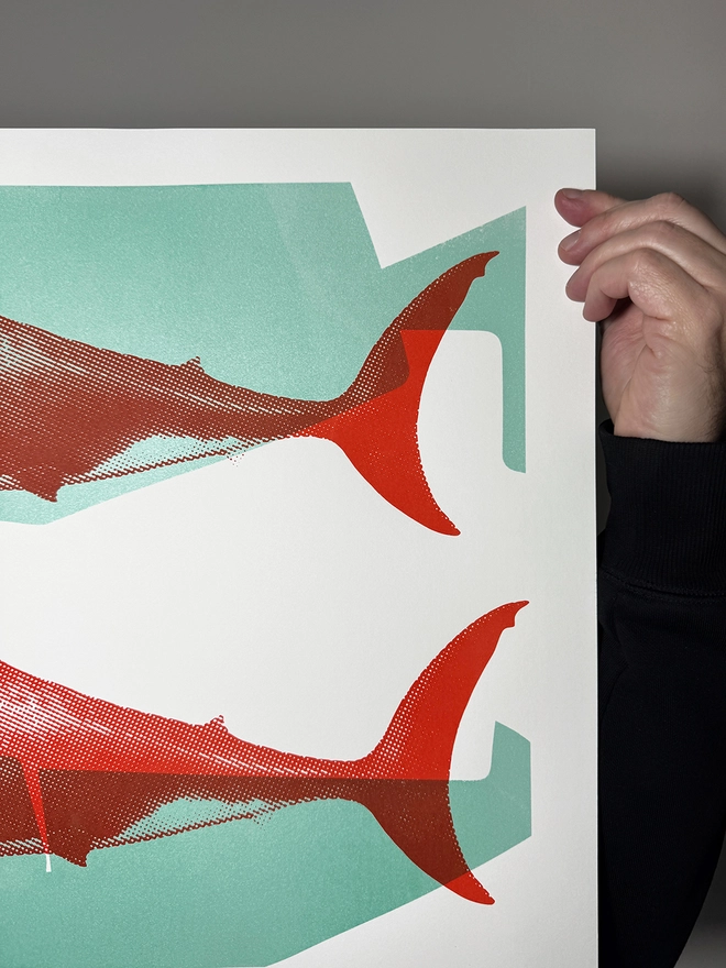 Shark Tank_Large Screen Printed Poster_Holly and Co_right close up