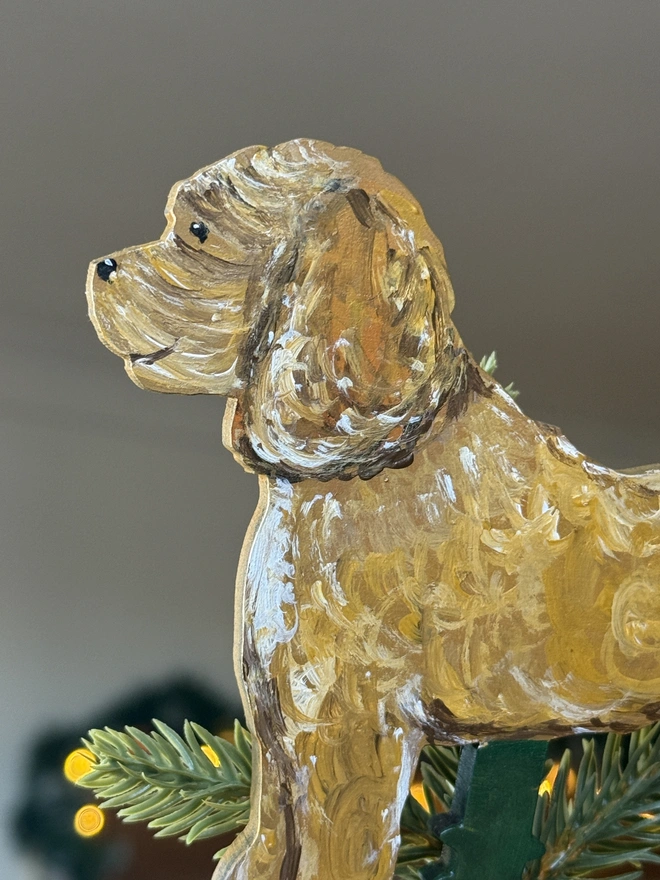 Cockapoo Dog Christmas Tree Topper 