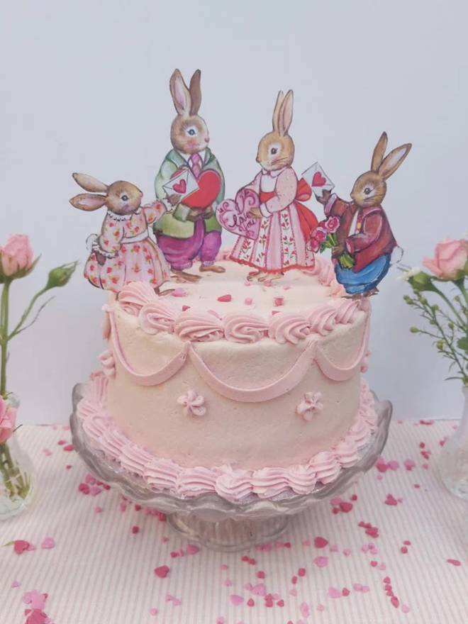 Boy rabbit cake topper