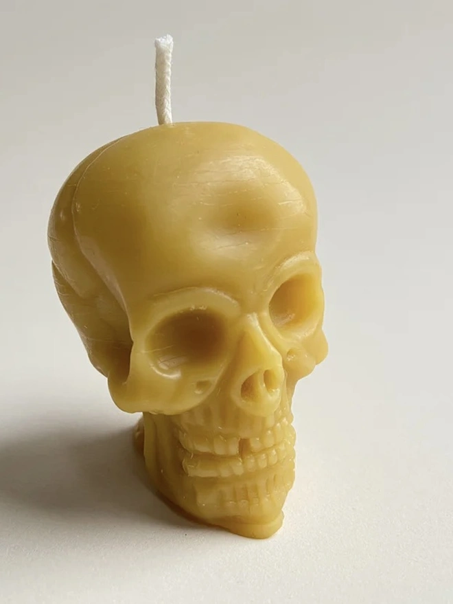 100% Pure Beeswax Small Halloween Skull Candle