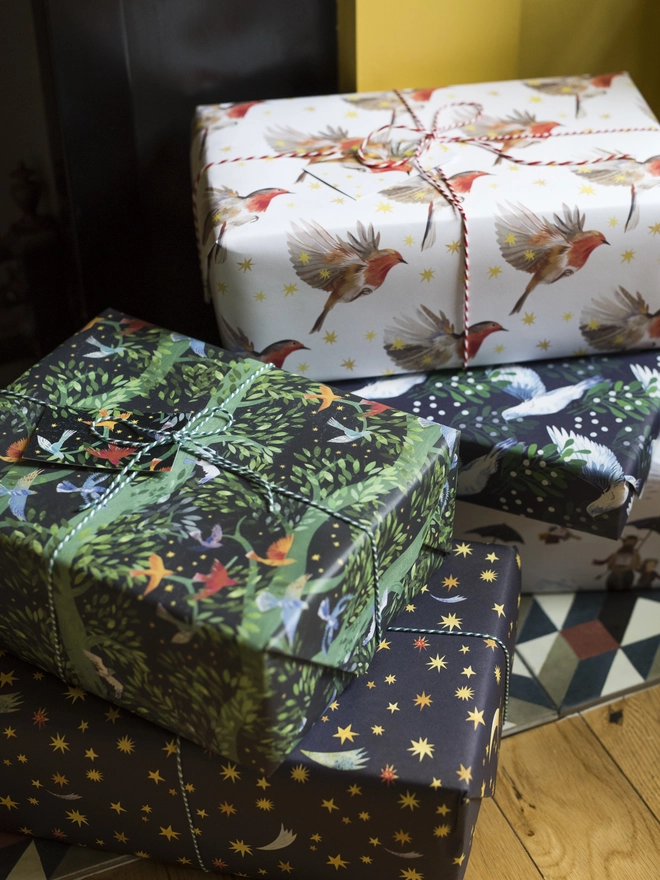 Forest Flight Birds Wrapping Paper