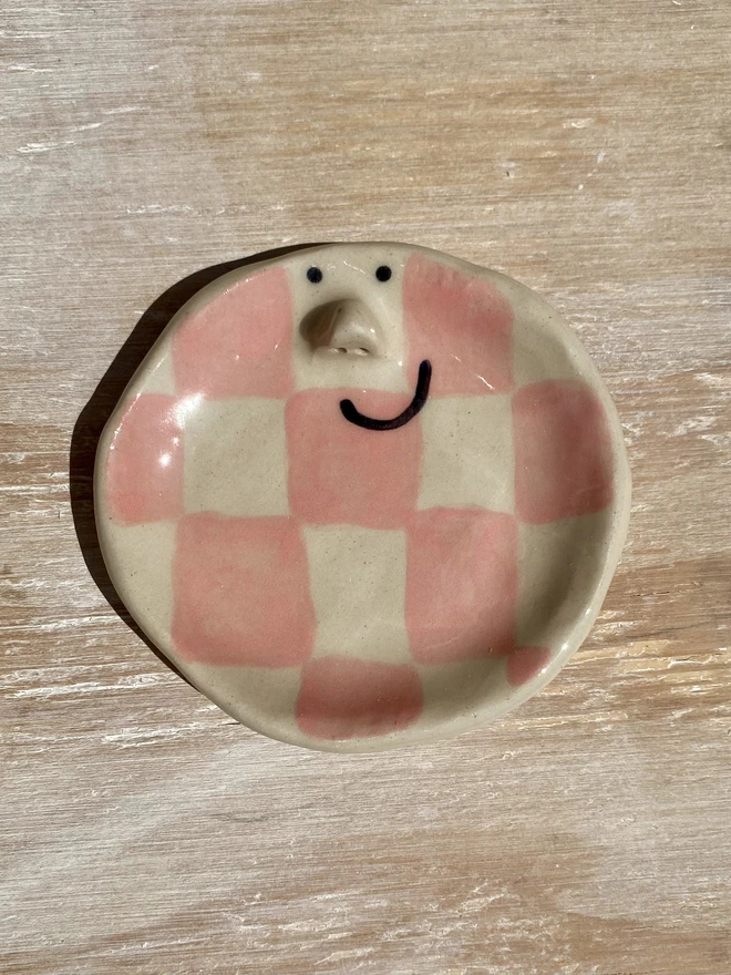 Rose ceramic trinket tray