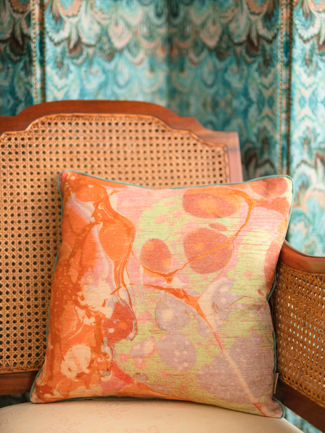 colourful handmade linen cushion