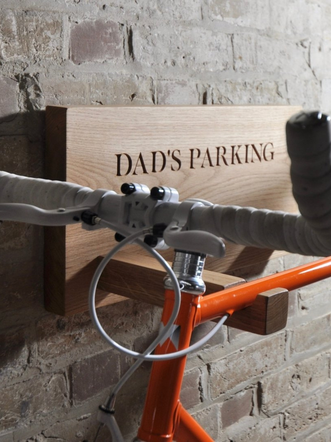Personalised Oak Bike Rack