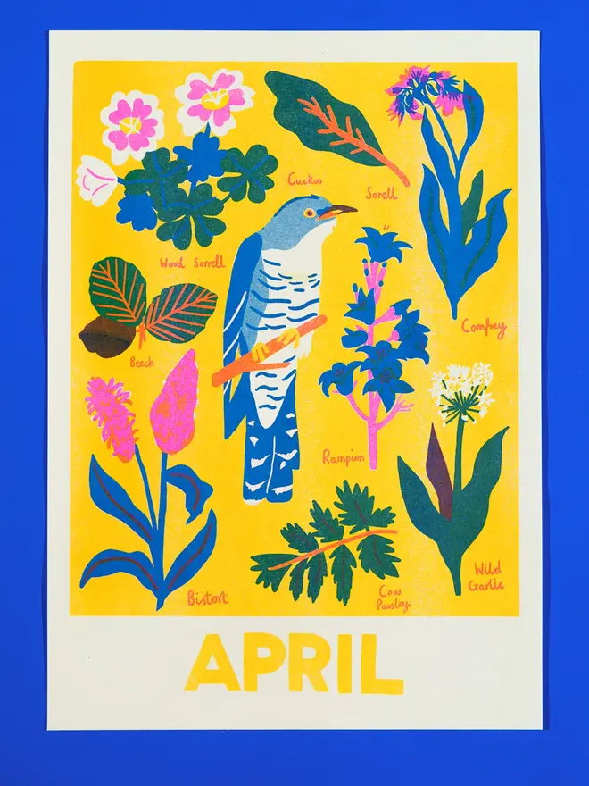 'April' Month Forage Print