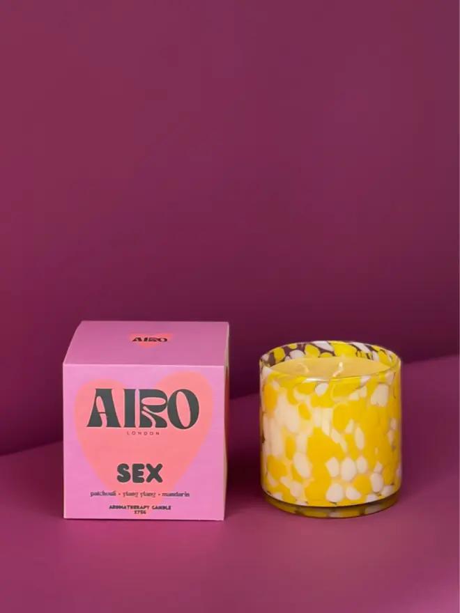 AIRO SEX candle with yellow glass