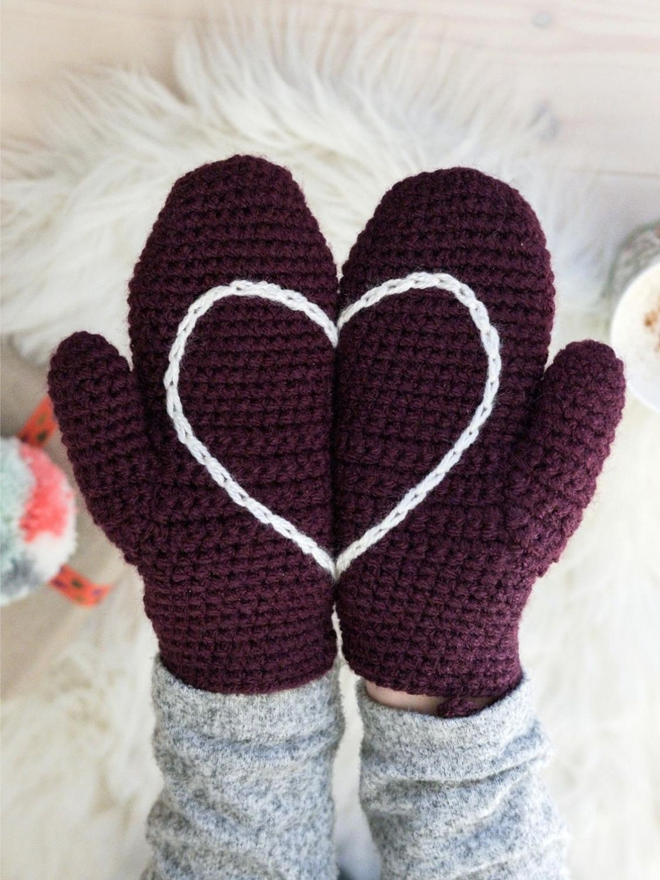 Hidden Heart Mittens For Children