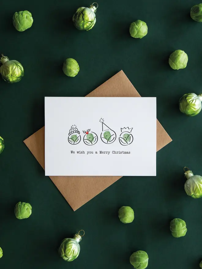 brussel sprout christmas card making kit