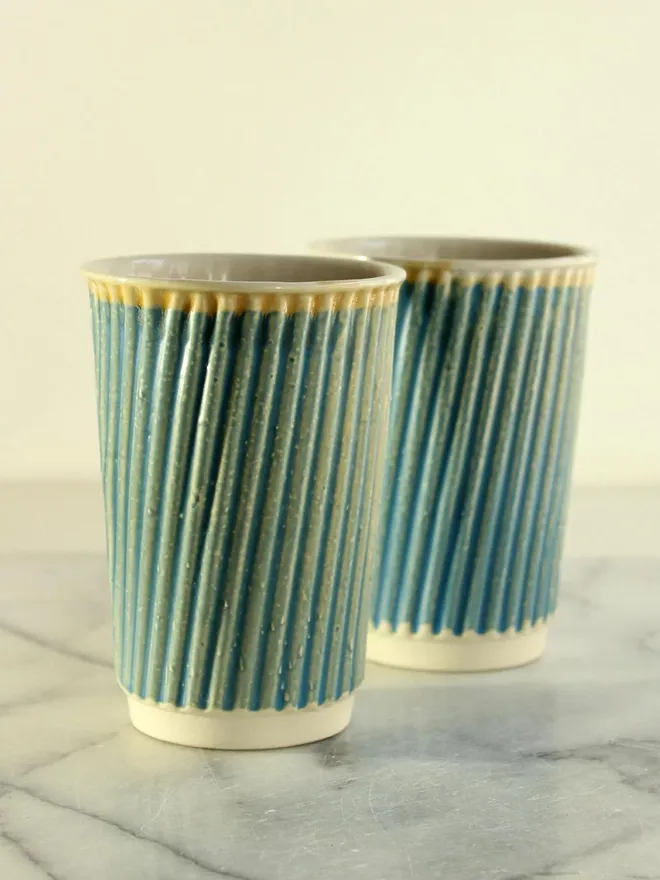 Slate blue coffee cup