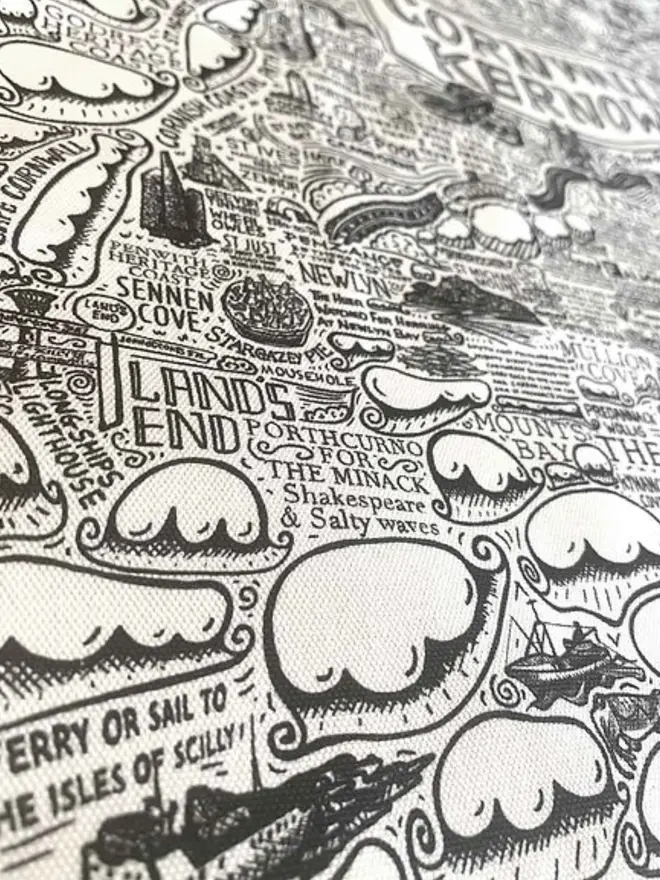 Cornwall Print Tea Towel Zoom 4