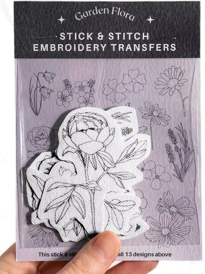 Garden Flora Stick & Stitch Soluble Embroidery Transfer Set