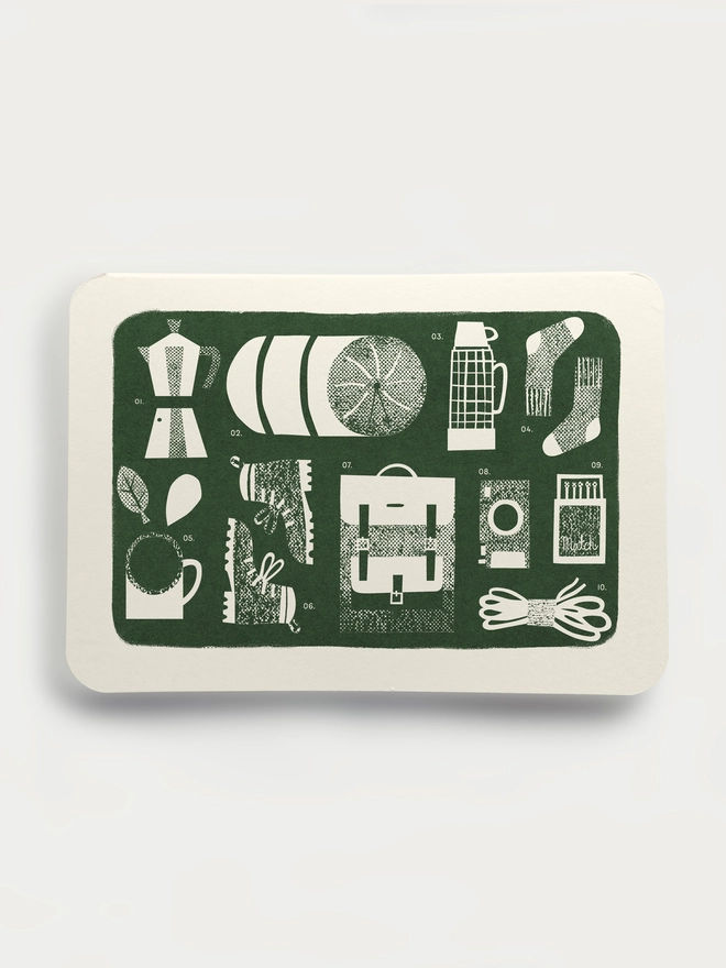 Hiking Essentials Greetings Card