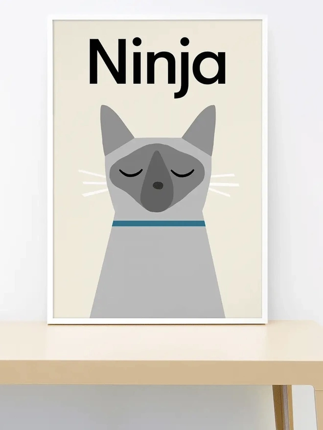 Personalised Siamese Cat Picture