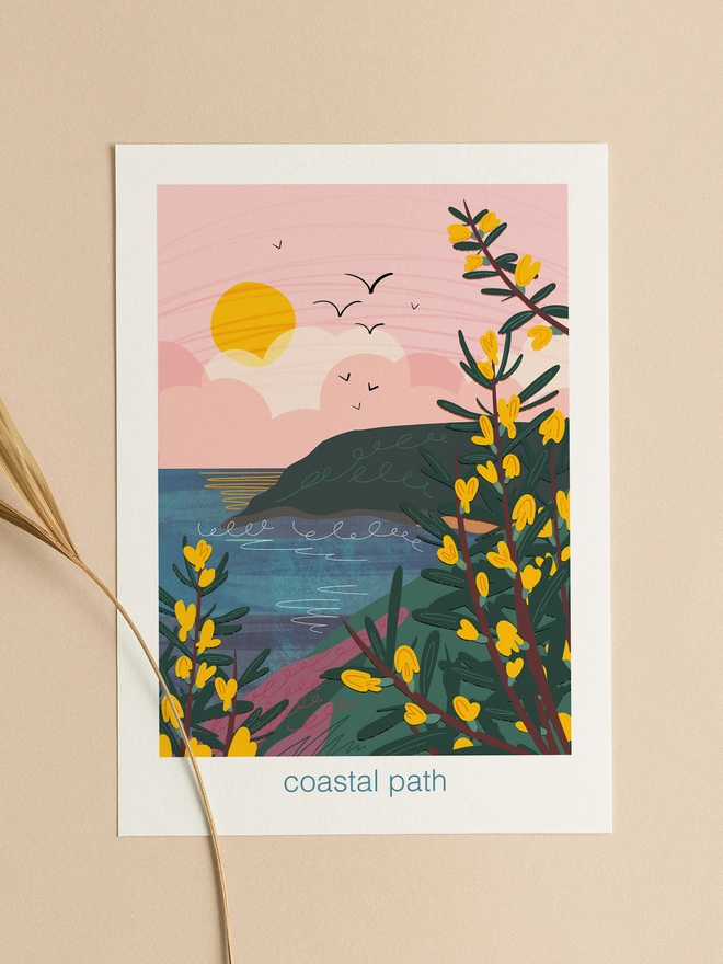 Coastal path print A4