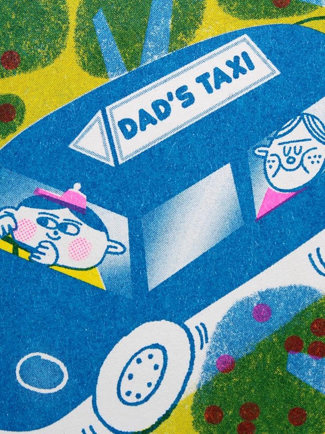 'Dad's Taxi' A6 Riso Greetings Card
