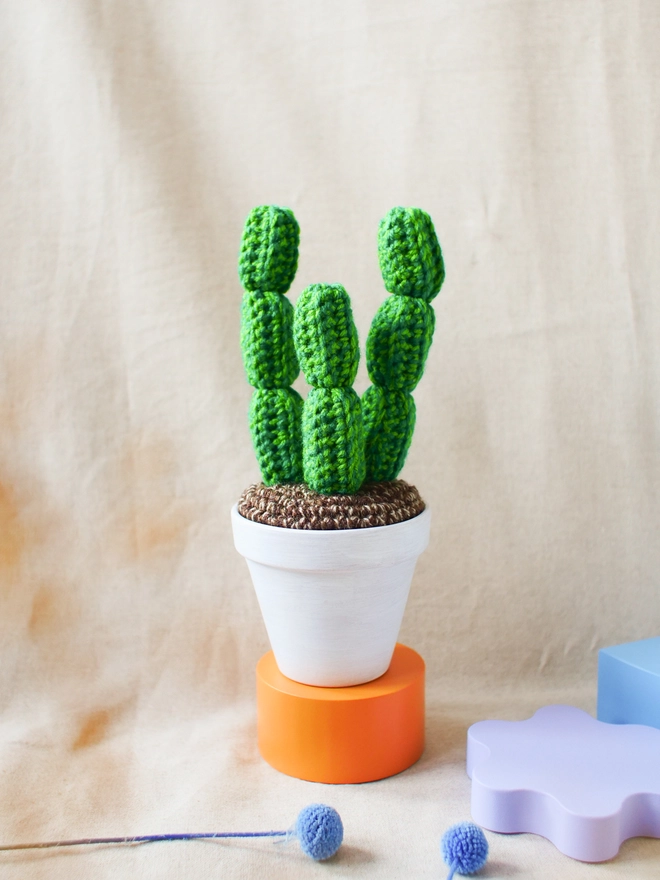 crochet cactus in terracotta pot