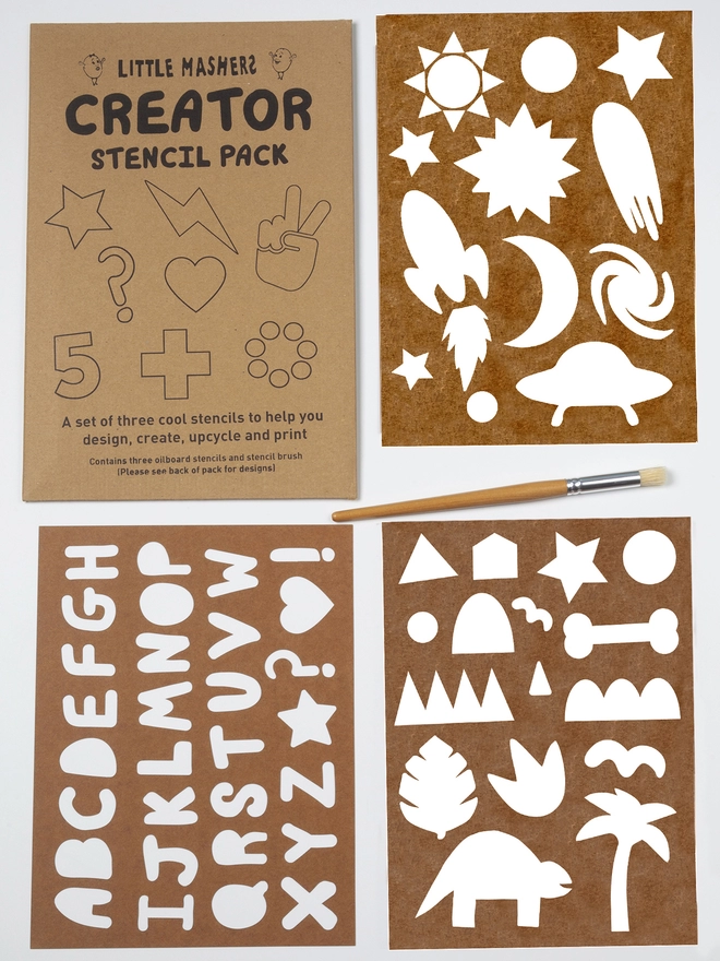 Dinosaur space and alphabet stencils