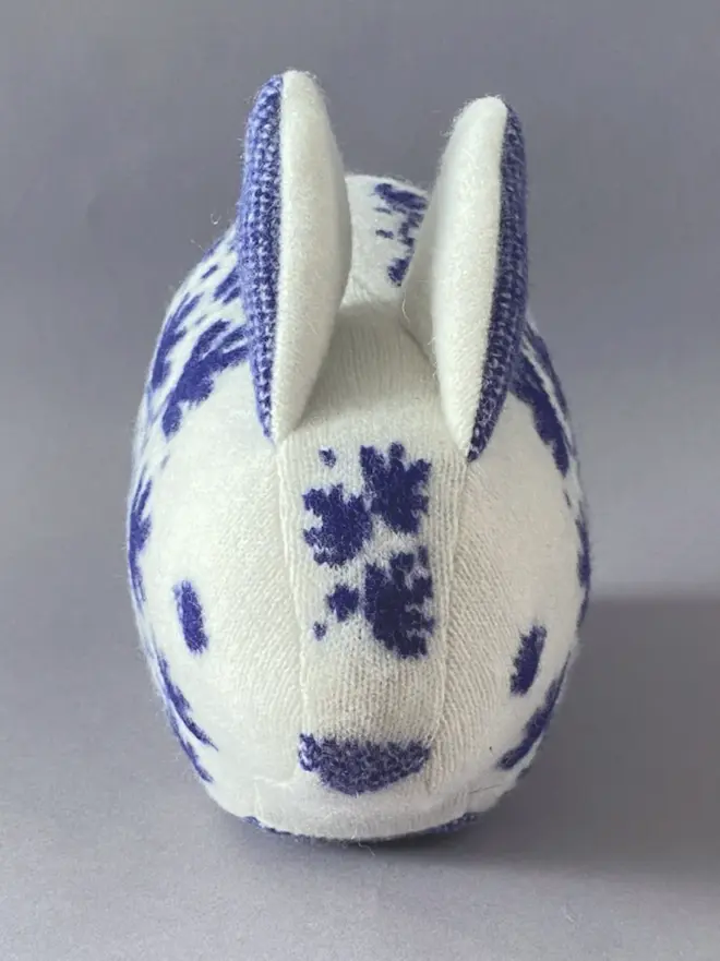 blue and white rabbit plush