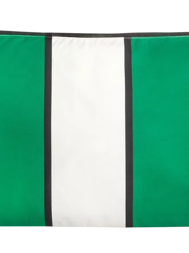 green striped zippered pouch