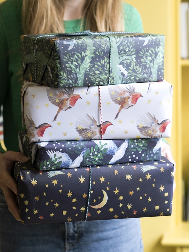 Mistletoe Dove Wrapping Paper