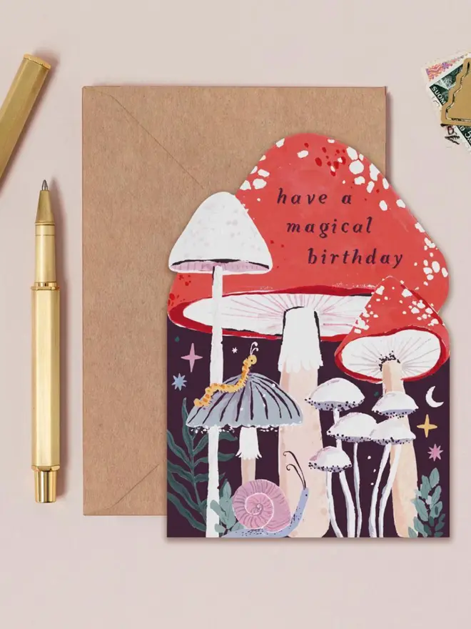 Mushroom Birthday card 