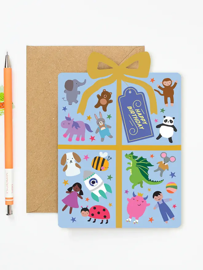 'Happy Birthday' Wrapped In Wonder Present Card