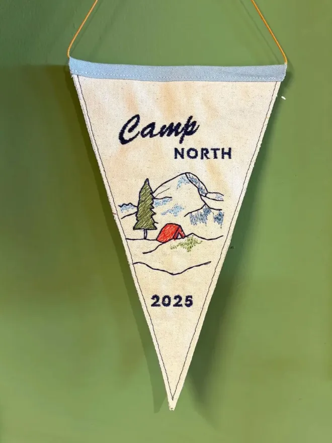 Embroidered camp mini pennant