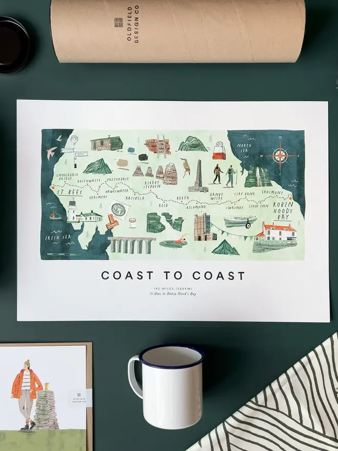 coast to coast walking map print