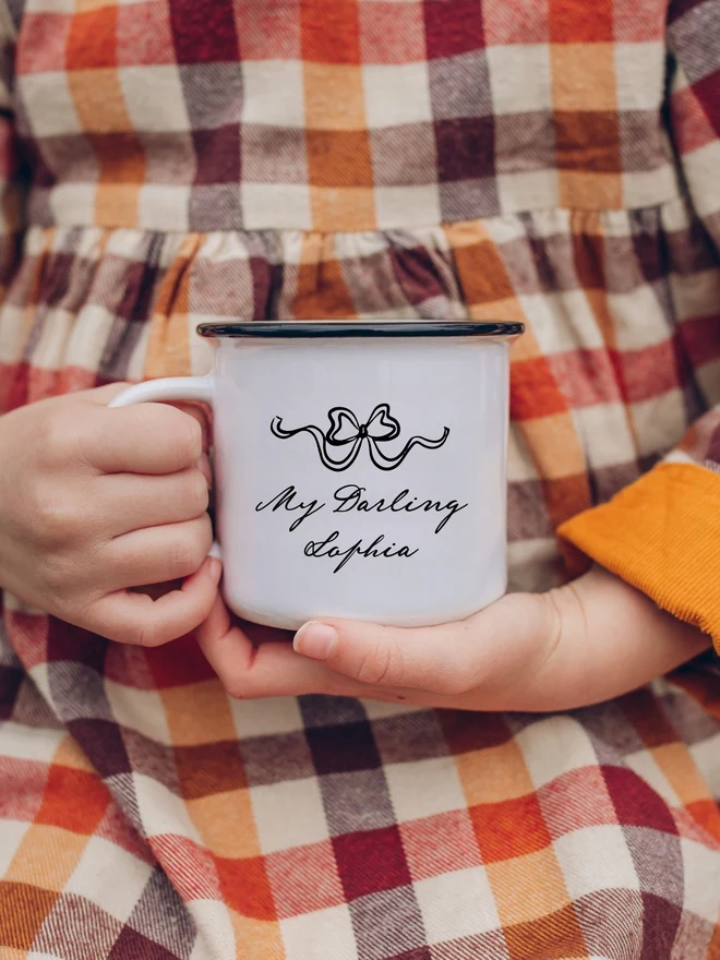 Personalised Valentines Bow Ceramic Mug