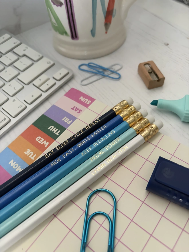 Cycling Inspired Pencil set (Set of 5 HB Pencils)
