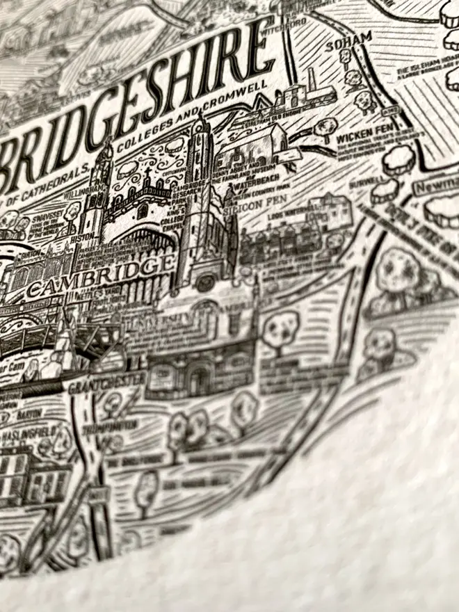 Cambridgeshire greetings card