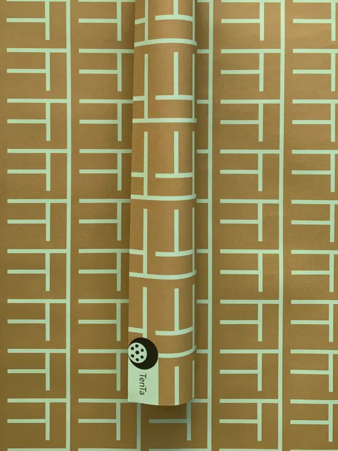 Geometric Lines Patterned Wrapping Paper, on a pattern background, 